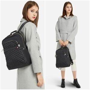 Nordace Ellie Daily Backpack Quilted Black USB Charging Port